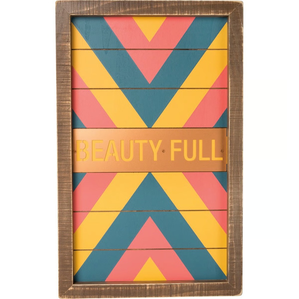 Primitives‎ by Kathy Beauty Full Inset Slat Box Inspirational Sign NWT